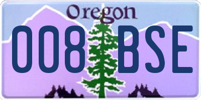 OR license plate 008BSE