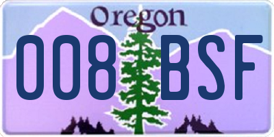 OR license plate 008BSF