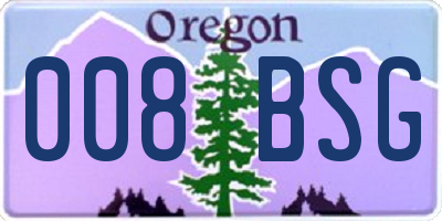 OR license plate 008BSG