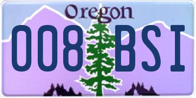 OR license plate 008BSI