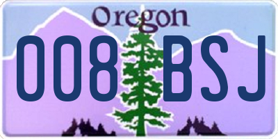 OR license plate 008BSJ