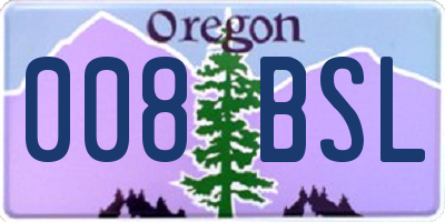 OR license plate 008BSL