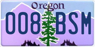 OR license plate 008BSM