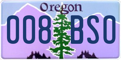 OR license plate 008BSO