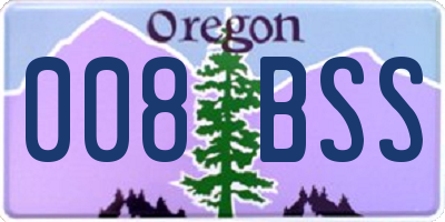 OR license plate 008BSS