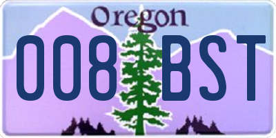 OR license plate 008BST