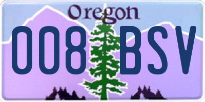 OR license plate 008BSV