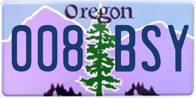 OR license plate 008BSY