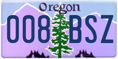 OR license plate 008BSZ