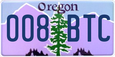 OR license plate 008BTC