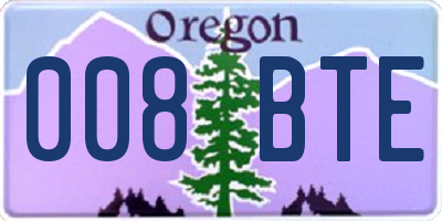 OR license plate 008BTE