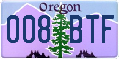 OR license plate 008BTF