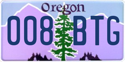 OR license plate 008BTG