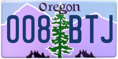 OR license plate 008BTJ
