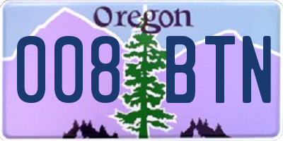 OR license plate 008BTN