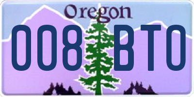 OR license plate 008BTO