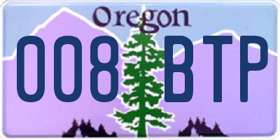 OR license plate 008BTP