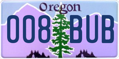 OR license plate 008BUB