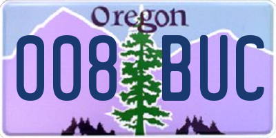 OR license plate 008BUC