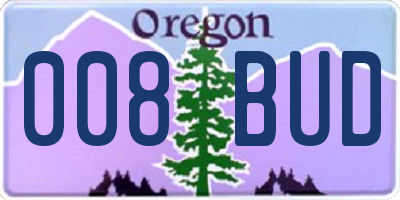 OR license plate 008BUD