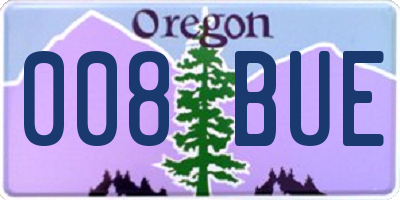 OR license plate 008BUE