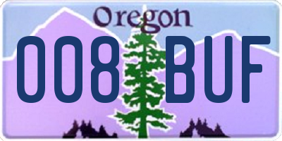 OR license plate 008BUF