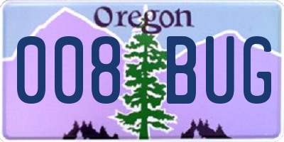 OR license plate 008BUG