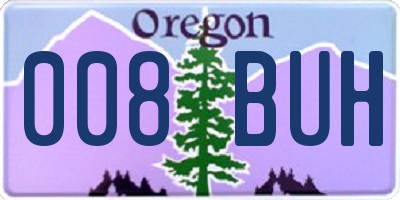 OR license plate 008BUH