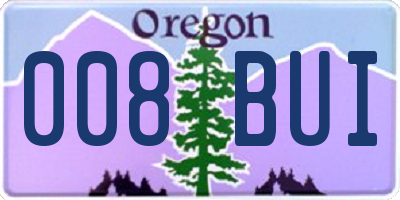 OR license plate 008BUI