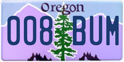 OR license plate 008BUM