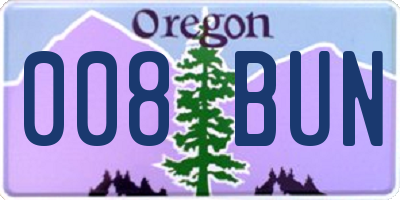OR license plate 008BUN