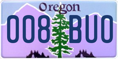 OR license plate 008BUO
