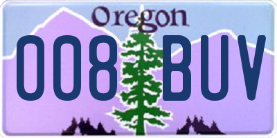 OR license plate 008BUV