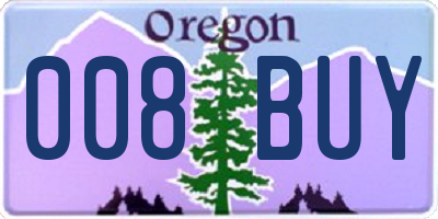 OR license plate 008BUY