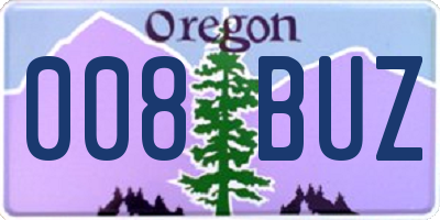 OR license plate 008BUZ