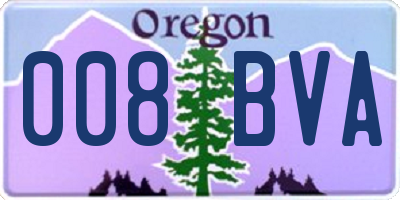 OR license plate 008BVA