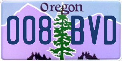 OR license plate 008BVD