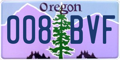 OR license plate 008BVF