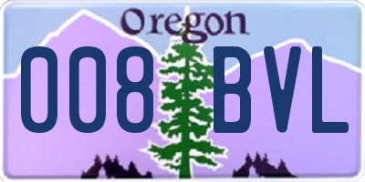 OR license plate 008BVL