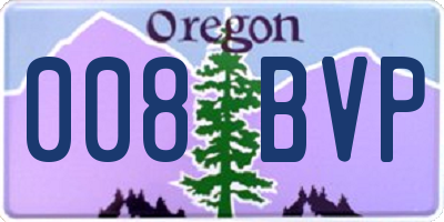 OR license plate 008BVP