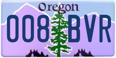 OR license plate 008BVR