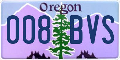 OR license plate 008BVS