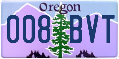 OR license plate 008BVT
