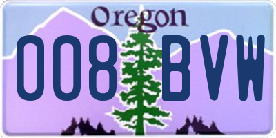 OR license plate 008BVW