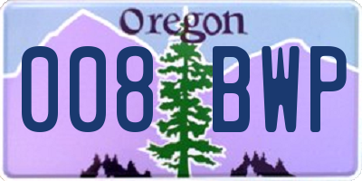 OR license plate 008BWP