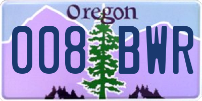 OR license plate 008BWR