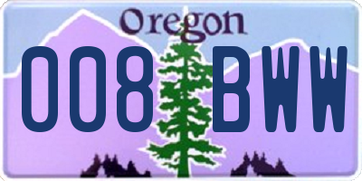 OR license plate 008BWW