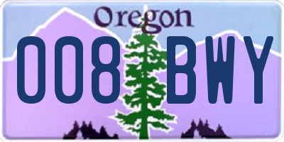 OR license plate 008BWY