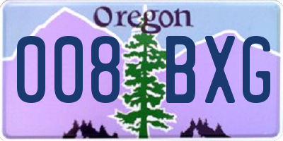 OR license plate 008BXG