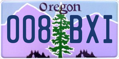 OR license plate 008BXI